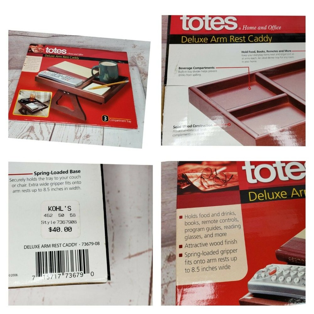 Deluxe Wood Totes Home Deluxe Arm Rest Caddy
